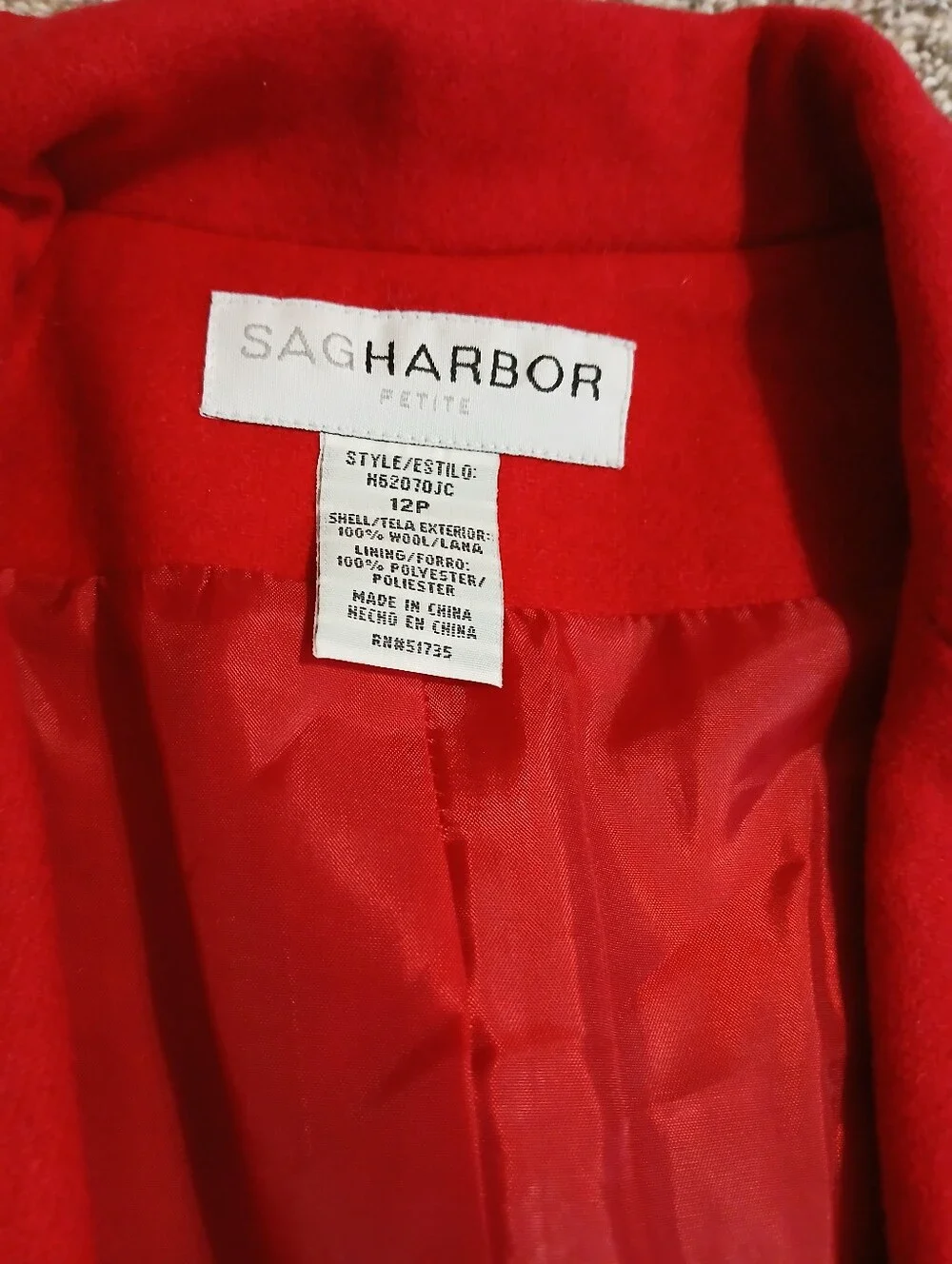 Sag Harbor Red Single-Button Blazer 100%  Wool. - Picture 15 of 15